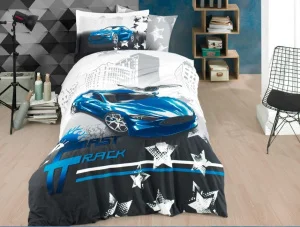 Комплект постільної білизни HOBBY Poplin Fast Track синій 160x220см півтораспальний (44446_1,5)