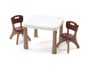 Фото набор: стол и 2 стула step 2 kitchen table & chairs 50x35x35/48x64x64 см