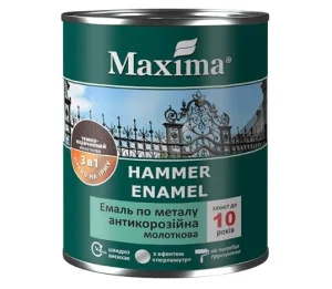 Емаль антикорозійна Maxima молоткова 3в1 срібляста 0,75кг