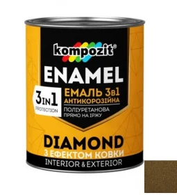 Эмаль антикоррозийнная Kompozit DIAMOND 3в1 бронза 0,65л