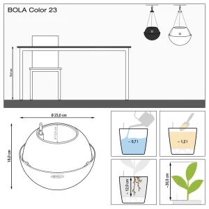 Вазон Lechuza Bola Color 23 пісочно-коричневий 23x23x18см 1,2л (16766)