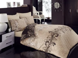 Комплект постільної білизни Cotton Box сатин Cemile Bej 200x220см (CB_01007718)