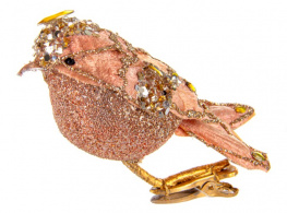 Фото елочное украшение lefard птичка декоративная 15x5см (66-131)