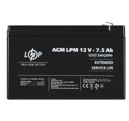 Аккумулятор кислотный LogicPower AGM LPM 12V 7,5Ah (3864)