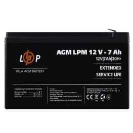 Аккумулятор кислотный LogicPower AGM LPM 12V 7Ah (3862)