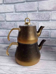 Двоярусний чайник O.M.S. 8200 з гранітним покриттям 3 предмети (OMS 8200-XL-Gold)