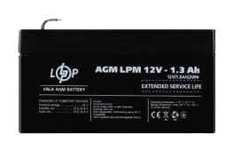 Аккумулятор кислотный LogicPower AGM LPM 12V 1,3Ah (4131)