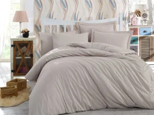 Комплект постільної білизни HOBBY Exclusive Sateen Diamond Stripe капучіно 200x220см євро (28965_2,0)