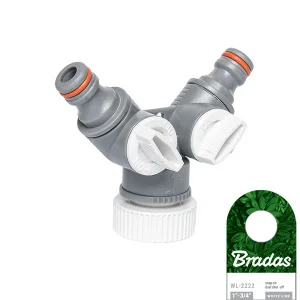 Трійник з кранами Bradas WHITE LINE РВ 1" на 3/4" (WL-2222)