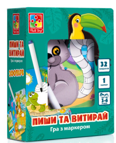 Фото настольная игра vladi toys пиши и вытирай зоопарк (vt 5010-20)