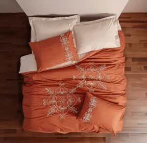 Комплект постільної білизни Cotton Box з вишивкою Tiva Bej 200x220см (CB_010077841)