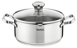 Фото кастрюля tefal a7054374 duetto 1.9 л нержавеющая сталь с крышкой