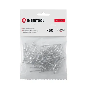 Заклепка алюмінієва Intertool 3,2х12мм 50шт (RT-3212)