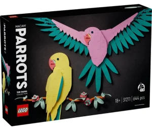 Фото конструктор lego art коллекция фауны. попугаи ара 644 детали (31211)