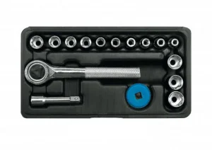 Набір головок торцевих з тріщаткою VOREL 1/4" М4-13мм (58160)