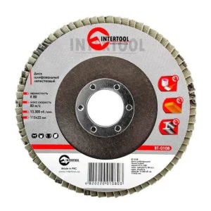 Круг шліфувальний Intertool пелюстковий 115x22мм P80 (BT-0108)