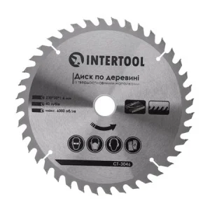 Круг пиляльний по дереву Intertool з твердосплавними напайками 230x30мм (CT-3046)