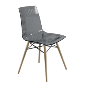 Фото стул papatya x-treme-s wox 38 прозрачный дым, бук натуральный лак (3012)