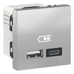 Розетка USB Schneider Unica New NU301830 алюміній