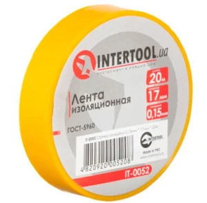 Стрічка ізоляційна Intertool жовта 17ммх20м (IT-0052)