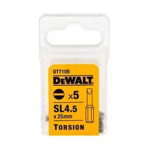 Набір біт DeWALT Slotted T4.5, 25 мм, 5 шт (DT7105)