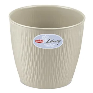 Фото горшок stefanplast liberty круглый светлый беж 30x27см 14,2л (87308)