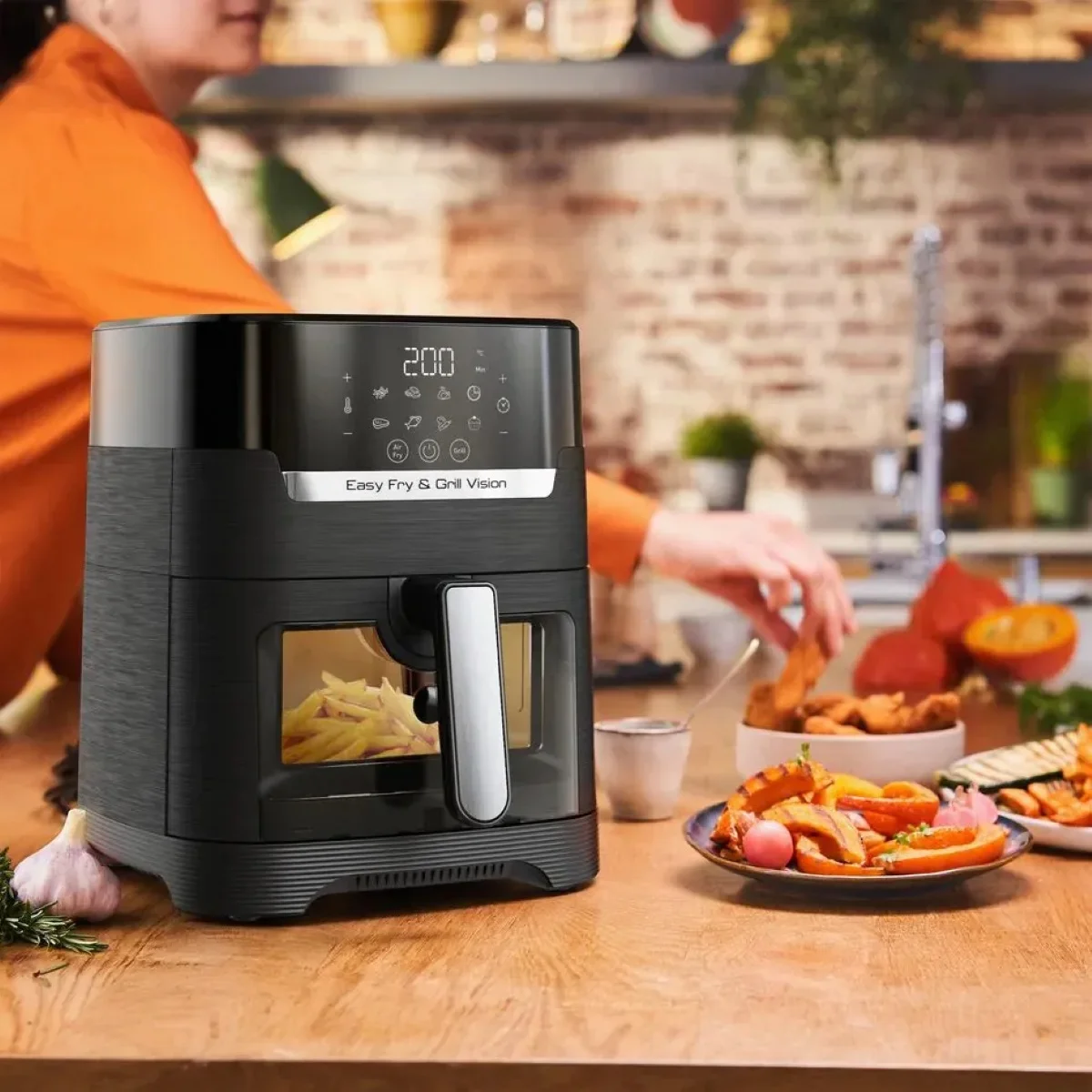 Фото мультипечь tefal easy fry&grill vision window ey506810