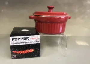 Фото горшок для выпекания pepper pr-3210 с крышкой 10см 0,2л (108642)