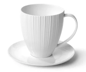 Фото кружка с блюдцем fissman elegance white 400мл (9334)