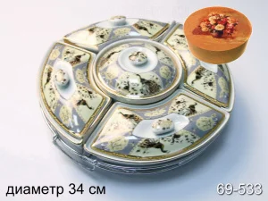 Менажниця Lefard Павич 35 см з кришкою на металевій підставці 69-533