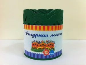 Бордюрна стрічка фігурна Геодор 15x900 см зелена