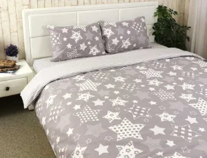 Комплект постільної білизни Руно Grey star бязь євро (845.114Б_Grey star)
