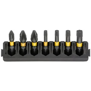 Набір біт DeWALT FlexTorq Pz1 Pz2 Т15 Т20 Т25 Т30 25мм 7шт (DT70813)