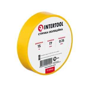 Стрічка ізоляційна Intertool жовта 17ммх15м (IT-0042)