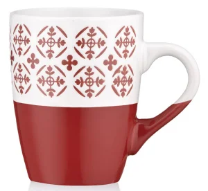Чашка Ardesto Ornament червоно-біла 320мл (AR3045R)