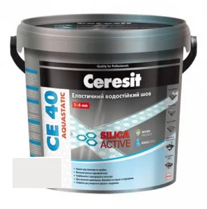 Суміш для заповнення швів Ceresit до 6 мм білий 01 CE 40 Aquastatic 5 кг