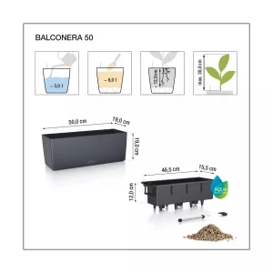 Вазон Lechuza Balconera Color 50 кораловий 50х19х19см 8л (15694)