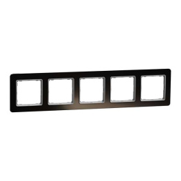 Рамка на пять постов Schneider Sedna Elements SDD361805 черное стекло