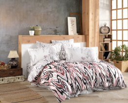 Фото комплект постельного белья hobby poplin barbara темно-розовый 200x220см евро (53561_2,0)