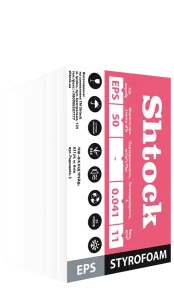 Пінопласт Shtock 25 EPS 50, 30x500x1000мм, 11кг/м3
