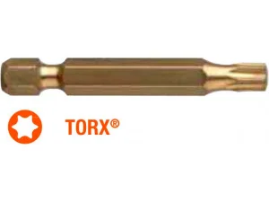 Біта USH ISOTIN TORX T20 x 50мм Torsion титанова подовжена 10шт (UUSG0203656)