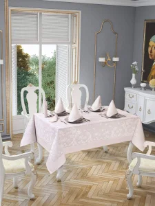 Фото скатерть jackline pano linen rose 9886-6 160х220см (tb_14003386)