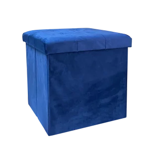 Пуф для зберігання MVM TH-05 велюр синій 380х380х380мм (TH-05 BLUE)