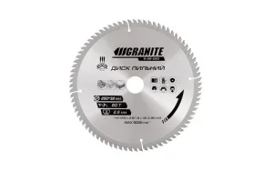 Круг пиляльний по дереву Granite 80Т 250x32мм (5-25-080)