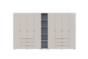 Розпашна шафа для одягу Doros Гелар кашемір з етажеркою 4+4 348,2х49,5х203,4см (80737654)