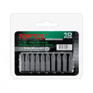 Набір біт TOPTUL 1/4" L25мм PH2 10шт (FSBA0802G)