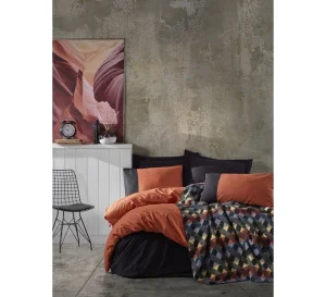 Комплект постільної білизни з пледом Cotton Box Plain Kiremit Siyah 200x220см (CB_010077728)