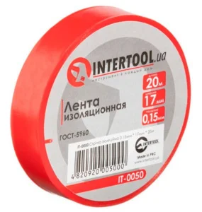 Стрічка ізоляційна Intertool червона 17ммх20м (IT-0050)