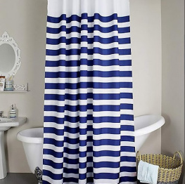 Фото шторка для ванной bisk peva marine темно-синяя 180х200см (06891)