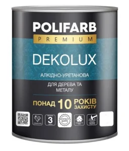 Емаль алкідно-уретанова Polifarb DekoLux для дерева і металу темно-коричнева 2,2кг